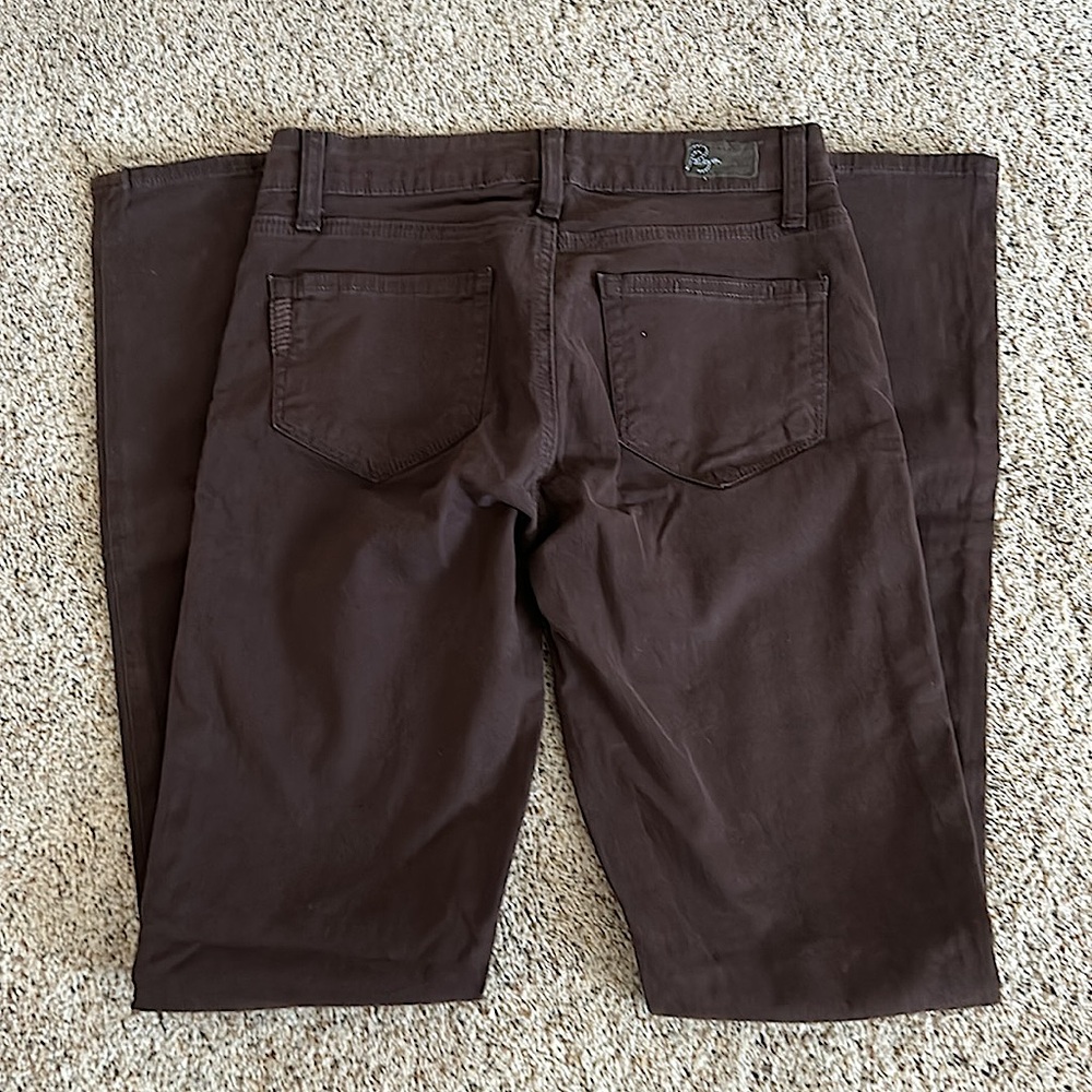 Paige NWT Chocolate Brown Verdugo Denim Jeggings Pants **Size 24** 🌸🌸 - Picture 2 of 6